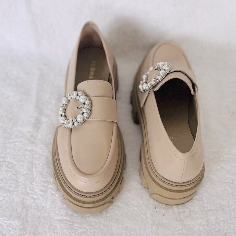 Alohas Platform Loafer Trailblazer Crystal Stone Beige EU 38 / US size 7.5 - Picture 9 of 15
